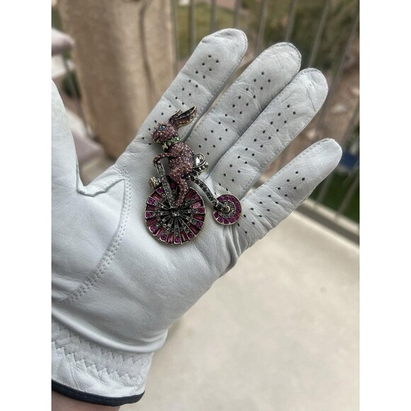 old money glam retro large figural rhinestone pin brooch 3 ''‎ sparkly - Picture 9 of 10